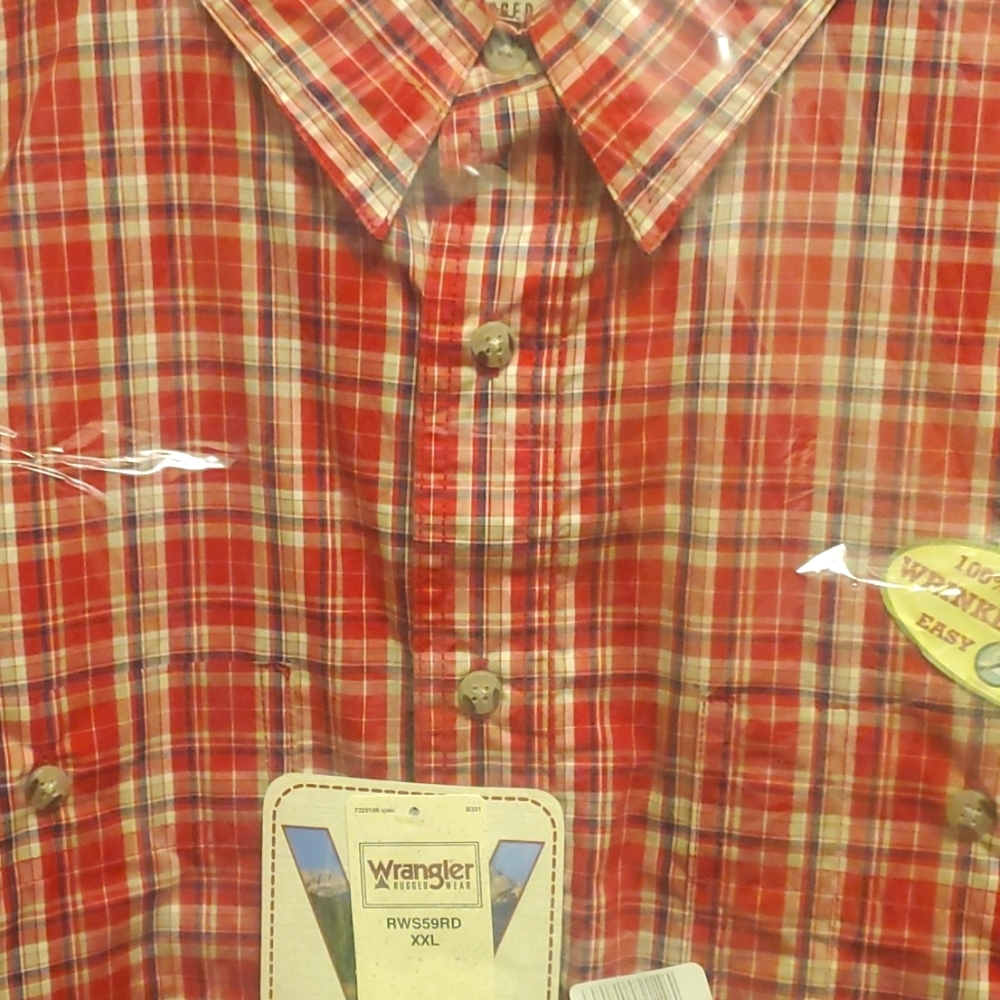 Mens new Wrangler half  sleeve shirt, 2x